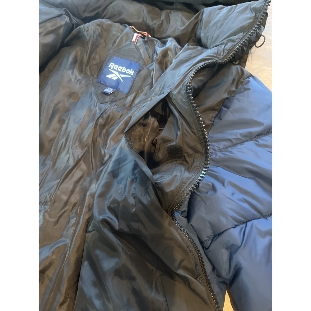 Mens Black & Night Blue Hooded Puffer Coat, XL - Picture 5 of 16